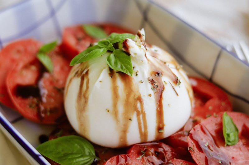 Burrata salad with heirloom tomatoes